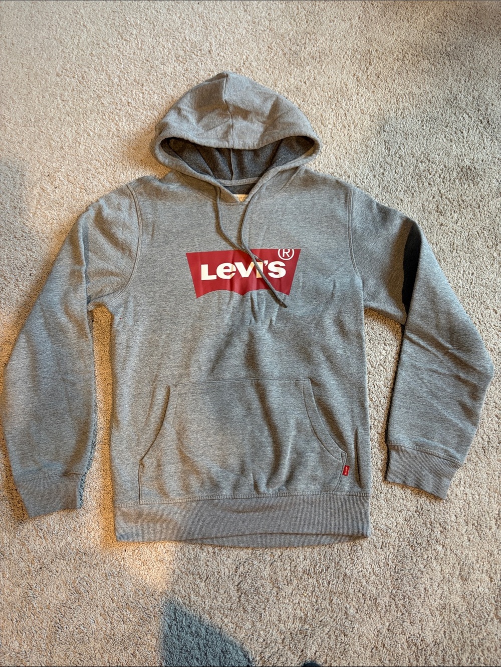 Levi's Gray Pullover Hoodie with Red Logo
